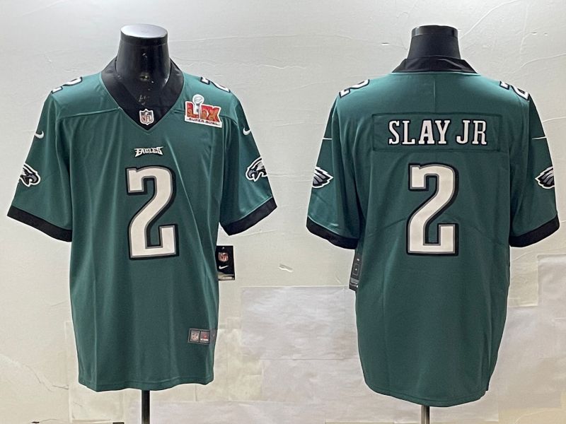 Men Philadelphia Eagles #2 Slay jr Green 2025 Nike Vapor Limited NFL Jersey style 2